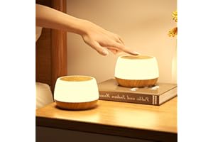 ‎BONSERY Lampka nocna do pokoju dziecięcego, zestaw 2 sztuk, lampka nocna ładowana przez USB, bezstopniowe ściemnianie, 3 tryby i 9 zmieniających się kolorów, przenośna lampa dotykowa dla dorosłych z pomiarem