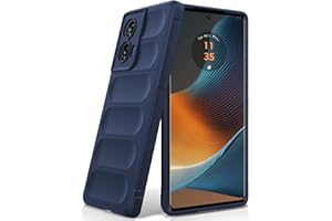 BonYonka Silikonowy Etui do Motorola Moto Edge 50 Fusion, Miękką Wyściółką Wewnętrzną z Mikrofibry, Obiektywem Aparatu Pełna Ochrona, Osłona Odporna na Uderzenia - Niebieski