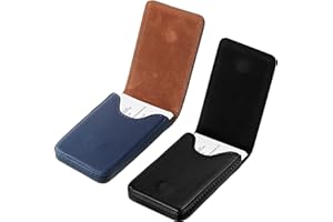 Outus 2 porta biglietti da visita, porta biglietti da visita, in pelle PU, tasca per biglietti da visita, porta biglietti da visita, porta biglietti da visita, porta biglietti da visita con chiusura