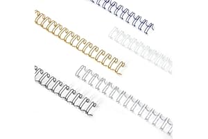 RAYSON Espirales de encuadernacion de alambre, 6.4mm, Doble lozo, Capacidad de 25 hojas, 34 anillas, A4, Paso de 3:1, Multicolor, Caja 100