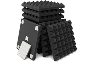 UJAXJAXI Schalldämmung Akustikschaumstoff 5CM Noppenschaumstoff, Hochdichte 25㎏/㎥ Schallabsorber Dämmung, Schaumstoffplatte Schallschutzmatte für Podcasts,Aufnahmestudios,Büros,Home Learning(12 Stück)