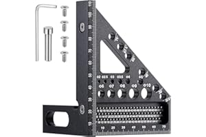YUENGJGI Outil de Mesure d’Angle 3D Multifonctionnel, Équerre en Alliage d'Aluminium 22,5-90°, Outil de Mesure Précis, Outil de Marquage pour Menuiserie（Noir）