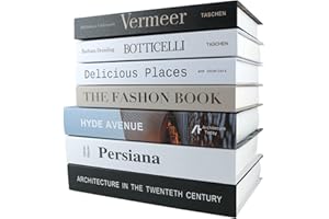 PTShadow 7 Pcs Dekorative Bücher für Heimdekor, schwarz und weißRegal Dekor Akzente Bibliothek Dekor für Home Sweet Stacked Books