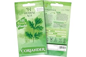 HERBAL AGE Coriander Seeds Plants, Grow Your Own Herb Garden Kit, ~140 Seed Box - Salad Herbs Seeds for Planting UK - Veg Plant Gardening Gift for Men, Women, Kids - Seeds to Plant Outdoor & Indoor