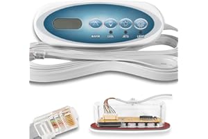 CTcar Ersetzt das Balboa 53238 4-Tasten-Bedienfeld für das Balboa VL200 Mini-Oval-Heizsystem mit 2,13 m Kabel 55472 (Oberseite) und 11393 (Auflage)