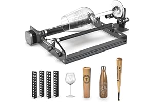 Mecpow G3 Pro Laser-Rotationswalze zum Gravieren von runden Objekten mit verstellbarer Y-Halterung, kompatibel mit fast allen Lasergraviermaschinen, Laser-Rotationswalze mit Höhenverstellbügel