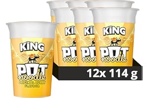 Pot Noodle Original Curry King Pot Noodle instant vegetarian snack quick to make noodles Instant Noodle 12x 114 g