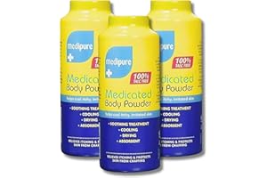 Medipure Medicated Body and Baby Powder - 100% Talc-Free Skin Protection and Soothing Relief, 3 Pack - Gentle, All-Natural Formula for All-Ages Care, Ideal for Sensitive Skin
