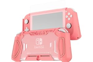 LEYU SMART LEYUSMART Switch Lite Case, Ergonomic/Grip/Shock-Absorption and Anti-Scratch/Sturdy Switch Lite Protector Coral