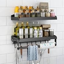 Portaspezie Da Parete Con Asta E Gancio - Supporto Per Condimenti, Metallico, Per Cucina, Ristorante E Bar