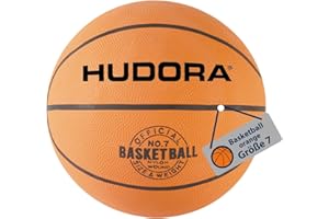‎HUDORA HUDORA Basketball Größe 7 orange, unaufgepumpt - Indoor & Outdoor Gummi-Basketball für Kinder, Jugendliche & Erwachsene - Griffiger Basketball aus Naturgummi für Anfänger & Fortgeschrittene