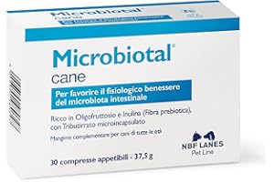 NBF Lanes | Microbiotal Cane, 30 Compresse Appetibili, per Favorire il Fisiologico Benessere del Microbiota Intestinale