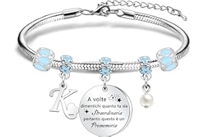 Awyuan Regali ispirati Bracciale iniziale G Regalo per ragazze amiche sorelle figlie nipote Bracciale promemoria Regali di compleanno Natale Laurea