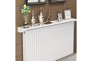 UVCMDUI Cubre Radiadores Blanco Flotante, Balda Radiador Largo 25-170cm Ancho 15cm, Estanteria Pared Sin Agujeros de Aleación de Aluminio, Peso del Rodamiento 28kg,150cm