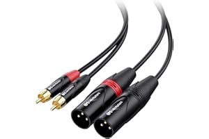 Cable Matters Cable de interconexión doble RCA a XLR desequilibrado de 1,8 m, 2 RCA a 2 XLR macho