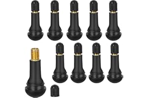10 szt. TR413 gumowy trzpień zaworu opony, Bolatus zestaw trzpienia zaworu opony samochodowej z zaślepkami przeciwpyłowymi do otworów na felgi bezdętkowe w standardowych oponach samochodowych