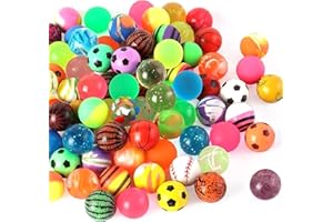 Demarsen Lot de 50 Balle Rebondissante 25 mm Balles Bouncy en Caoutchouc,Remplissage de Sac de Fête pour Enfants,Bouncing Balls pour Les fêtes d'enfants,Cadeaux de Récompense D'école