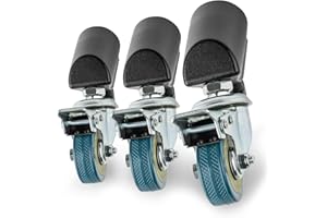 Walimex pro tripod wheels Pro set of 3 - tripod wheels, swivel castors, full metal, wheels 50 mm Ø, with rubber tread and brake, for tripod legs with 18 - 23 mm Ø, for light lamps and video tripod, black