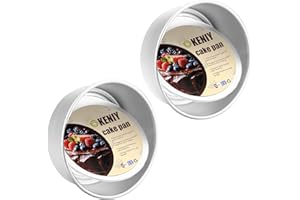 KENIY 2 Pack 9-Inch Non-Stick Deep Aluminum Round Cake Pan with Removable Bottom for Wedding/Birthday/Christmas Cake Baking Round Cake Tin Set with Loose Base (9 inch)