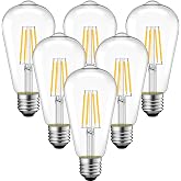ANWIO LED Bulbs E27 ST64 4W, Neutral Light (2700K), E27 Base, 470 Lumen, LED Vintage Edison Bulb Transparent Filament, Low Co