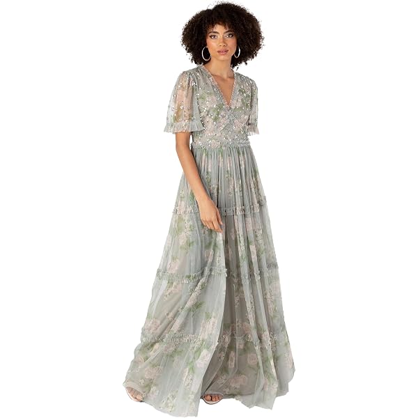 Robe De Soirée Longue Sans Manches Maya Deluxe - Col V Pailleté, Jupe En Tulle - Pour Mariage, Bal, Cérémonie - Taille 34 à 56 - 6