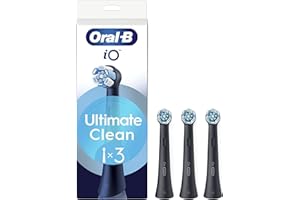 Oral-B Testine di Ricambio iO Series Ultimate Clean Black, 3 Testine Rotonde Originali per Spazzolino Elettrico, setole CrissCross, rimozione della placca