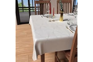 Soleil d'ocre Luxury Tovaglia Anti Macchia, Bianco, 180 x 180 cm