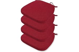 HKJGNH 4 Pezzi Cuscino per Sedia da Pranzo con Lacci, Rimovibile e Facile da Pulire con Cerniera - Forma Trapezoidale - Morbido e Resistente per Cucina, Sala da Pranzo, Ufficio(Color 5,40X38X33X3cm)