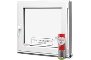 HOMMLER Finestra per cantina, 40 x 50 cm, 2 vetri – Finestre in plastica da 60 mm, profilo DIN destro, larghezza x altezza: 400 x 500 mm, perfetta per finestre, casette da giardino, finestre del garage e