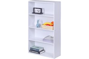 Relaxdays bokhylla, HxBxD: 108 x 60 x 24 cm, 4 fack, justerbara hyllor