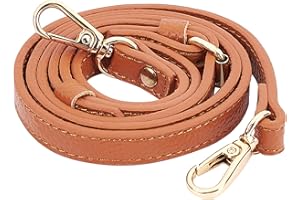 CHGCRAFT 120cm Correas de Repuesto para Bandolera Ajustables de Cuero Correa de Cuero Natural Asas de Cuero de Vaca para Bolsos de Hombro, Marrón, 120x1.3x0.25cm