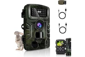 HAZACAM Fototrappola, Fotocamera da Caccia Visione Notturna, 1080P HD Fototrappola Infrarossi Invisibili notturna 120 ° Grandangolare Fototrappole IP66 Impermeabile foto trappola (verde)