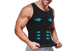 Junlan Compressione Uomo Shapewear Canotta Contenitiva Snellente Intimo Modellante Dimagrante Fascia Pancia Sportivo Fitness CanottieraFascia Addominale Maglietta