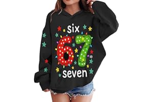 ZJKESDIOAW 67 Meme Kids Hoodies,Six Seven Christmas Hat Theme Fashion Print Sweatshirt, Comfortable Soft Fabric Holiday Essential