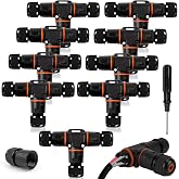 HIMOMO IP68 Waterproof T-Shaped Connector, 3-Pin Electrical Cable Connectors for Cables &Oslash;3-12 mm, Waterproof Connector for Ou