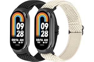 TumCez Elastisches Armband Kompatibel mit Xiaomi Mi Band 8 Armband, Dehnbares Verstellbares Atmungsaktives Nylon Ersatzarmband für Xiaomi Mi Smart Band 8 für Damen Herren