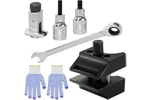 Byfoyif Écarteur de Fusée d'Essieu, Outil Suspension pour Jambe, Écarteur Amortisseur Voiture, Outil D'Écartement de Jambe de Suspension, avec Écrou d'Amortisseur, Douille d'Amortisseur, Clé, Gants