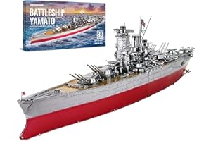 Piececool Puzzle 3D in metallo Metal 3D Puzzle per adulti Battleship Yamato-245pcs Metal Modellino di Adulto