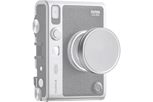 MUZIRI KINOKOO Lens Cap for Fuji Instax Mini EVO Instant Camera, Aluminum Alloy Dustproof Lens Cover for Instax Mini EVO with Flocking Internal - Silver Color