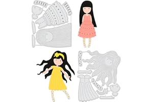 GLOBLELAND 2 Pezzi 2 Stili Ragazza Metallo Taglio Muore Taglio Muore Stencil Modello per Album goffratura Carta Artigianato Festival Decor