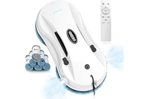 iDEEBO C200 Fensterputzroboter, 3800Pa starke Saugkraft, intelligente Pfadplanung des Fensterreinigung, automatischer Wasserspray, Hochhaus-Sicherheitsdesign, 12 Reinigungstücher