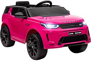 AIYAPLAY Land Rover Discovery Sport Licensed Kids Electric Car, 12V Ride on Car with Remote Control, LED Lights, Music, Horn, for Ages 3-6 Years, Pink