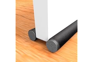 QUTHZZHY Zugluftstopper für Türen, Türzug-Stopper unten einseitige Türzug-Blocker 96CM with Selbstklebende Klettverschluss Türzugzug-Blocker isolierbar Türkehrer Wetterschutz schalldicht (beidseitig schwarz)