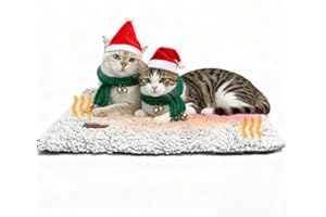 MORA PETS Self Heating Cat Bed Washable Heated Cat Blanket Washable Warming Pet Pad Electric-Free Heat Bed Puppy Cushion Thermal Dog Bed Mat Non-Slip 74 x 47cm