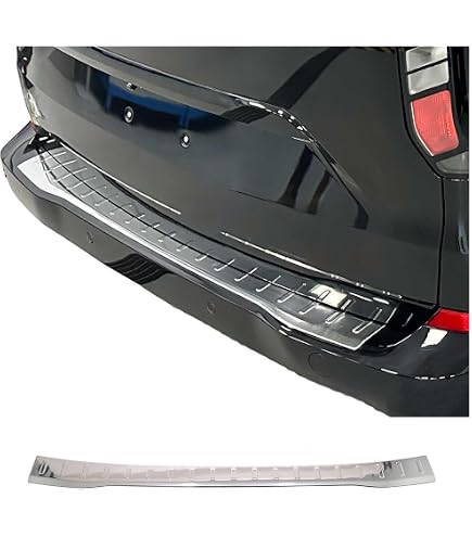 Accessoire Ford Vw Protection Seuil Arrière INOX Noir Pour Ford Transit Custom & VW Transporter T7 - 2023/2024 Protection Coffre Voiture