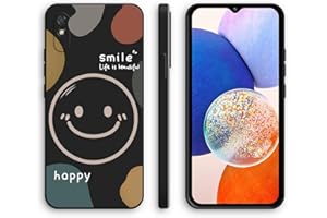 XINYEXIN Funda para Xiaomi Redmi 9AT / Redmi 9A, Funda Ultrafino de Silicona Suave a Prueba de Golpes con un Patrón Lindo, Diseño de Borde Recto Carcasa - Smile, Black