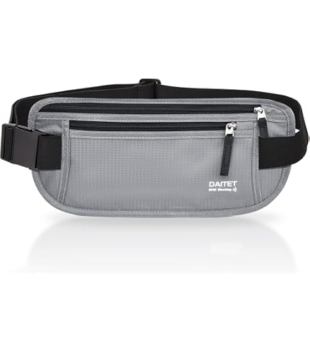Pochette Ceinture Cache Argent Voyage - Slim Sécurité Secrète Passeport, Billets, Cartes - Anti-vol Discrète Sous Vêtements