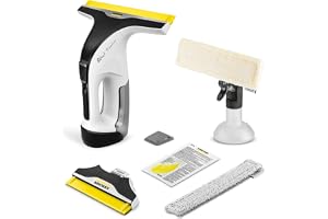 Kärcher batteridriven fönstertvätt WV 8 Signature Line, Xtra!Flex® silikonlist, drifttid: 55 min, tank: 150 ml, 2 sugmunstycken, sprayflaska med 2 mikrofibertorkdukar, smutsskrapa, rengöringsmedel