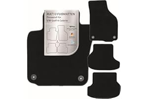 MAT10 – Auto-Fußmatten passend für VW Golf 6 Cabrio (BJ 06/2011 - 03/2016, Typ 5K1) aus Velours | 4-teiliges Automatten Set | langlebige Erstausrüsterqualität, Made in Germany