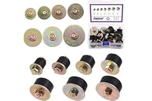Swpeet 14Pcs 7 Sizes Neoprene Rubber Expansion Plug Set 3/4" 7/8" 1" 1-1/8" 1-1/4" 1-3/8" 1-1/2", Replace Automotive Rubber Expandable Freeze Plugs Assortment Kit for Engine
